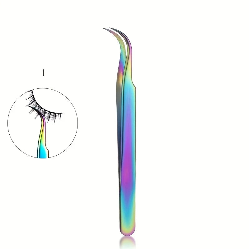 High Precision Eyelash Tweezers Set Stainless Steel Colored Lash Tweezer for Flawless Application & Brow Grooming Christmas Gift