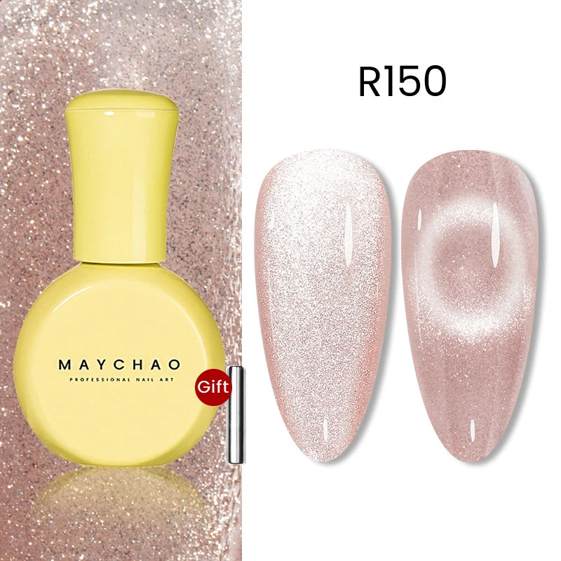 MAYCHAO 10ml Cat Magnetic Gel Nail Polish Cat Eye Glitter Effect Semi Permanent Soak Off UV Gel Varnish Manicure For Nail Art