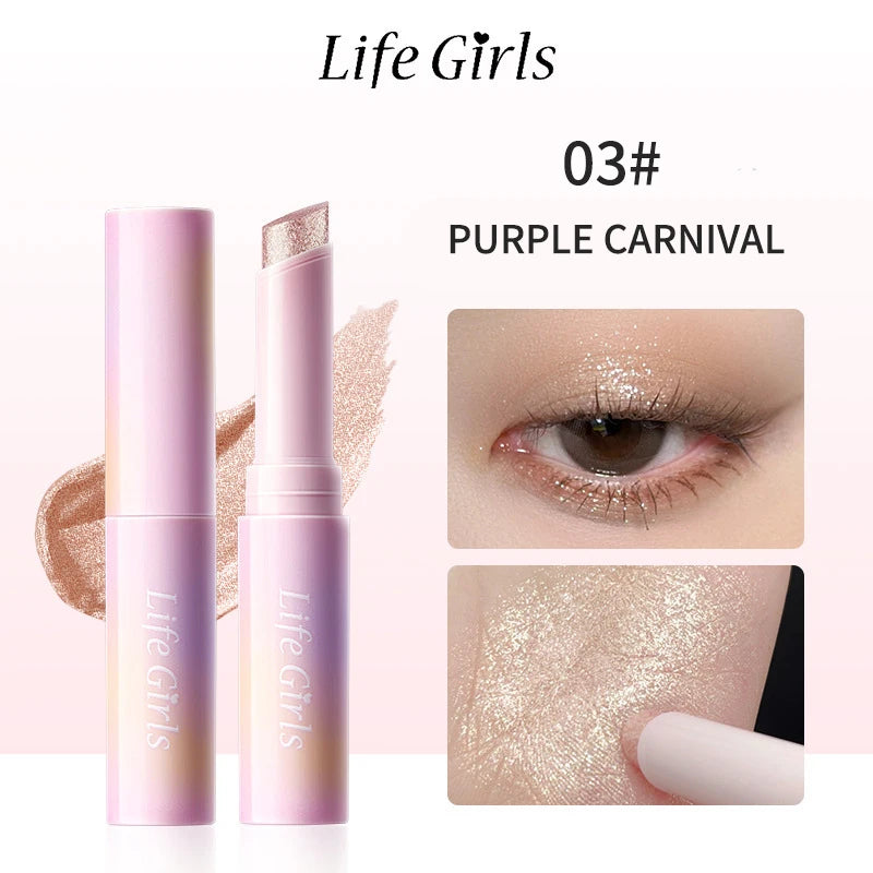Water-Gel Eyeshadow Stick Is a Single-Swipe Makeup Highlighter Eyeshadow Stick with a Pearlescent Shimmer in Various Colors