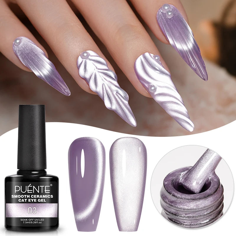 PUENTE 7.5ML Red Flame Reflective Gel Nail Polish Flash Sparkling Red Glitter Nail Gel Soak Off UV Semi-permanent Nail Varnish