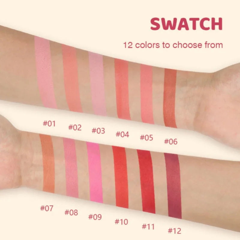 1PC Monochrome Blush Palette, Low Saturation Powder, Matte Effect, Pink/red, Long-lasting, Suitable for Date and Daily Needs