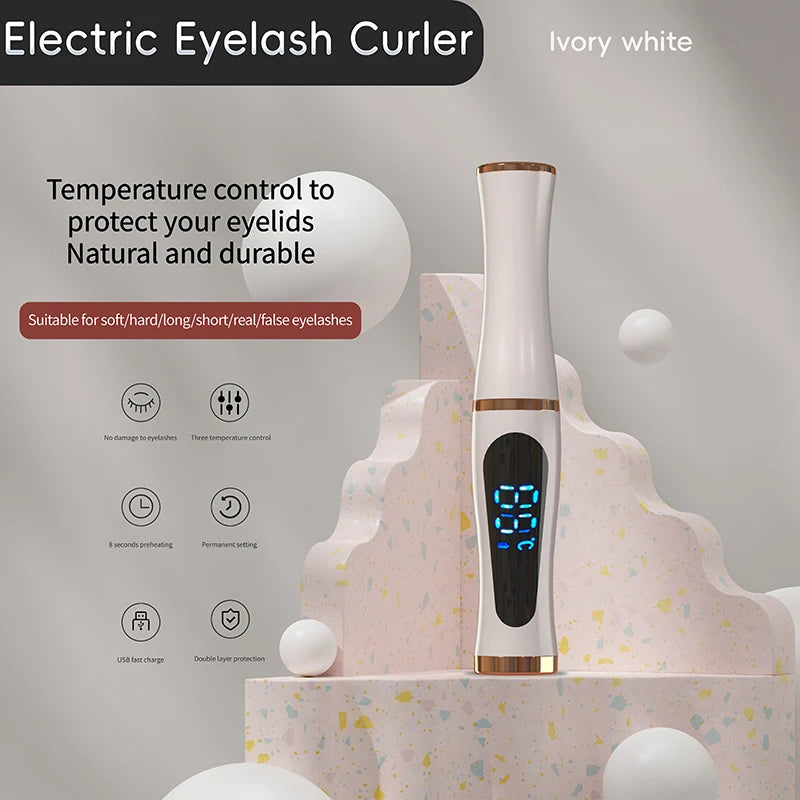 2025 New Electric Heated Eyelash Curler USB Powered Lash Curling Tool Natural Look Beauty Supplies for Home Travel Use