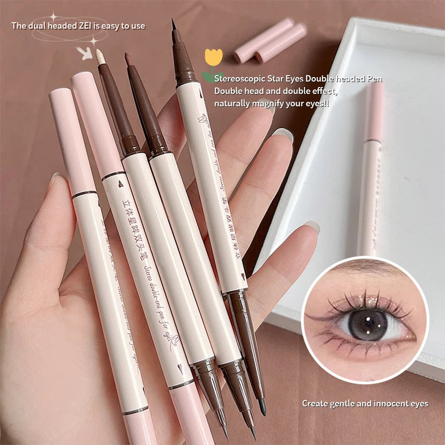 Eyeliner Double Head Pen For Smooth And Delicate Eye Makeup Quick Drying Film Forming Waterproof And Sweat Proof Eye Makeup