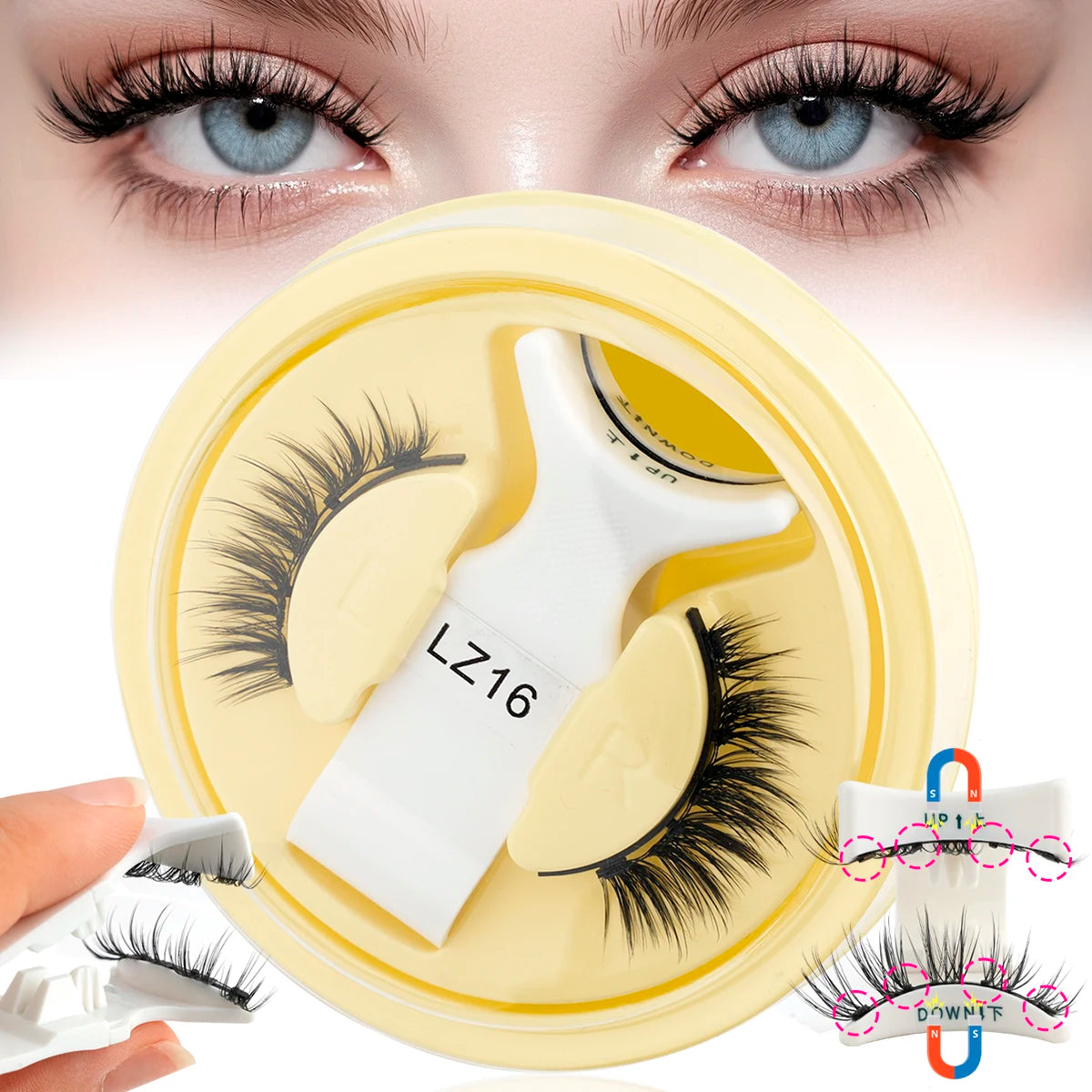 New Magnetic Eye Lashes With Winged Ends Soft Reusable Magnetic Lashes Natural Look 3D False Lashes Makeup With Magnet Tool