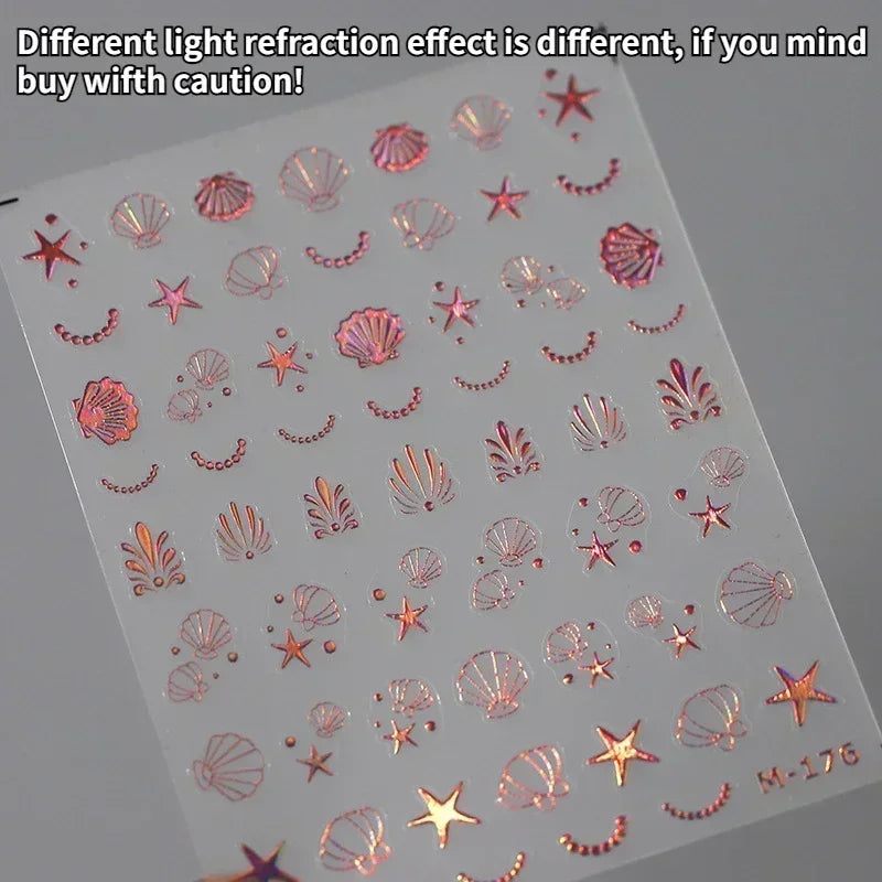 Goldfish Cavort Water Grass Lotus Flower Leaf Brocaded Carp Koi Ripple Droplet Water Bubbles 5D Nail Art Stickers Manicure Decal