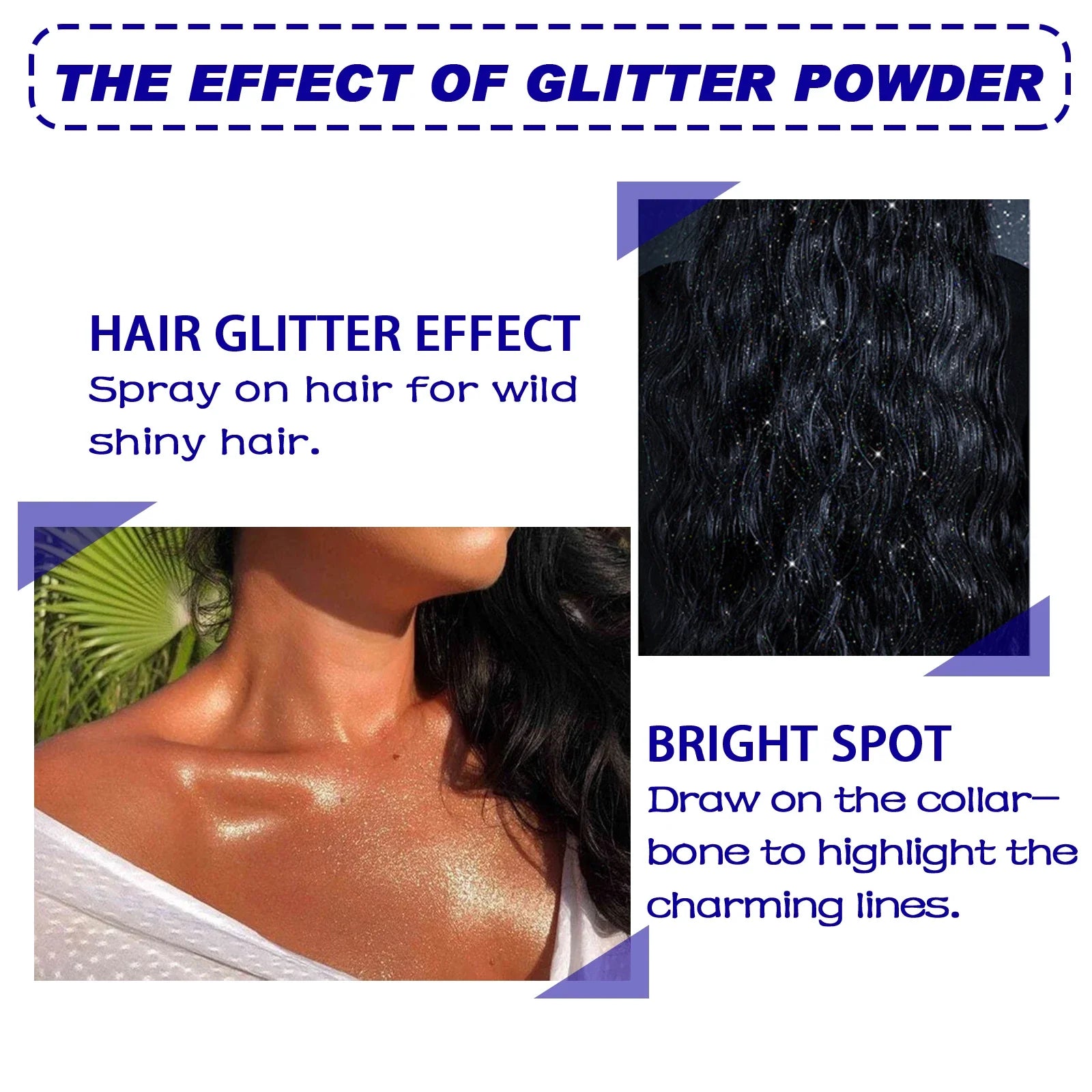 Shiny Glitter Spray Radiant Silver Glitter Spray for Hair &Body Instant Holographic Highlight Sparkling Shimmer Makeup for Party