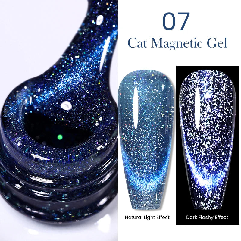 BORN PRETTY 10ml Black Glass Cat Magnetic Gel Nail Polish Silver Gold Glitter Semi Permanent Soak Off UV LED Gel Varnish