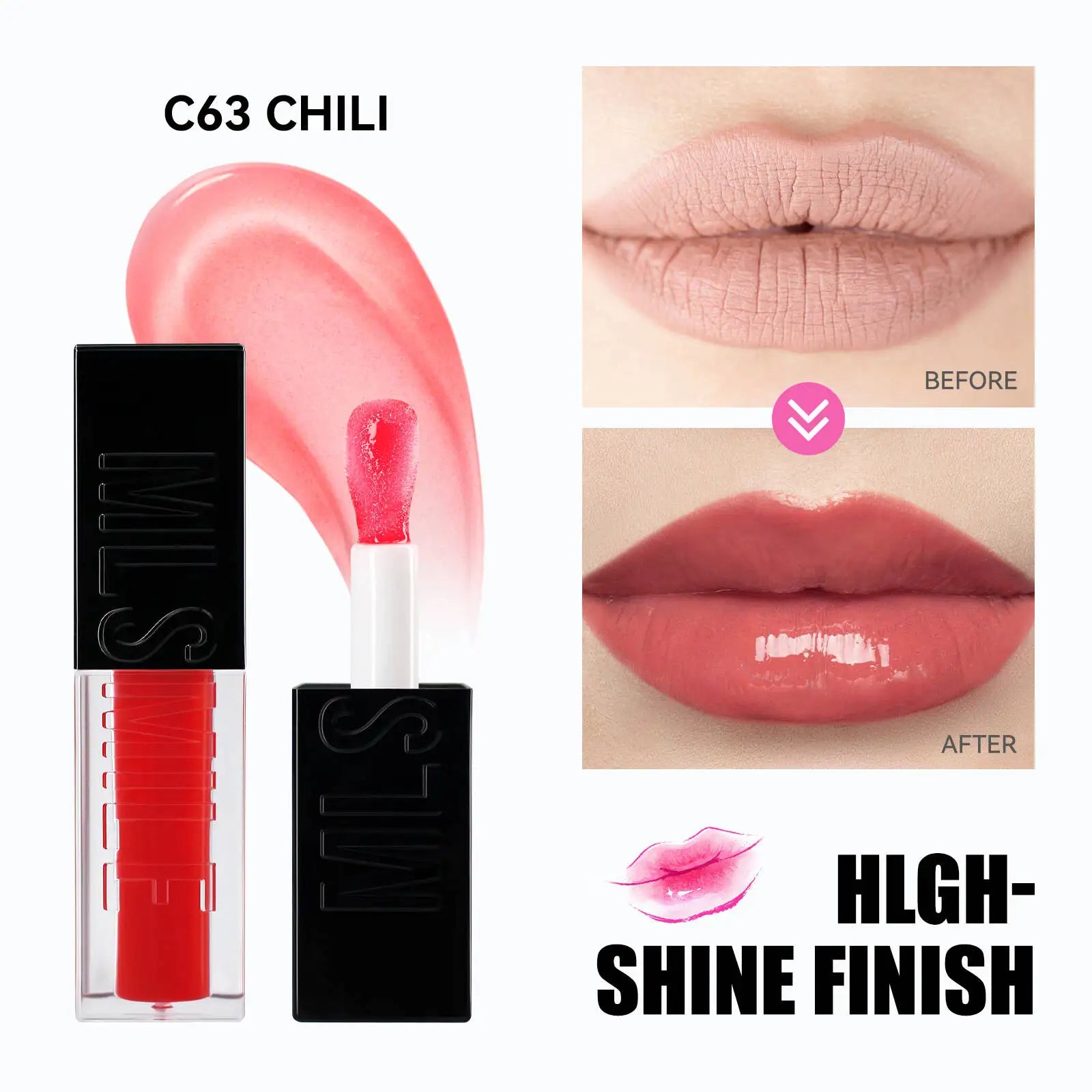MLSMILE Wet Shiny Liquid Lip Gloss Diamond Shimmer Glitter Lip Plumper Oil 6colors Sparkling Highgloss Sequins Pearly Makeup