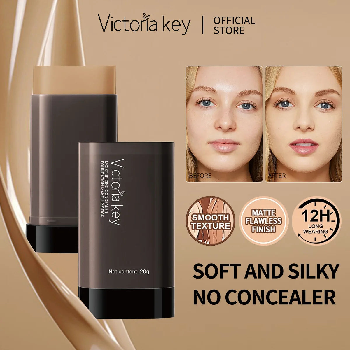 Moisturizing Foundation Stick Lasting Facial Concealer Cream Stick Full Coverage Waterproof Face Base Makeup Flawless Cosmetics