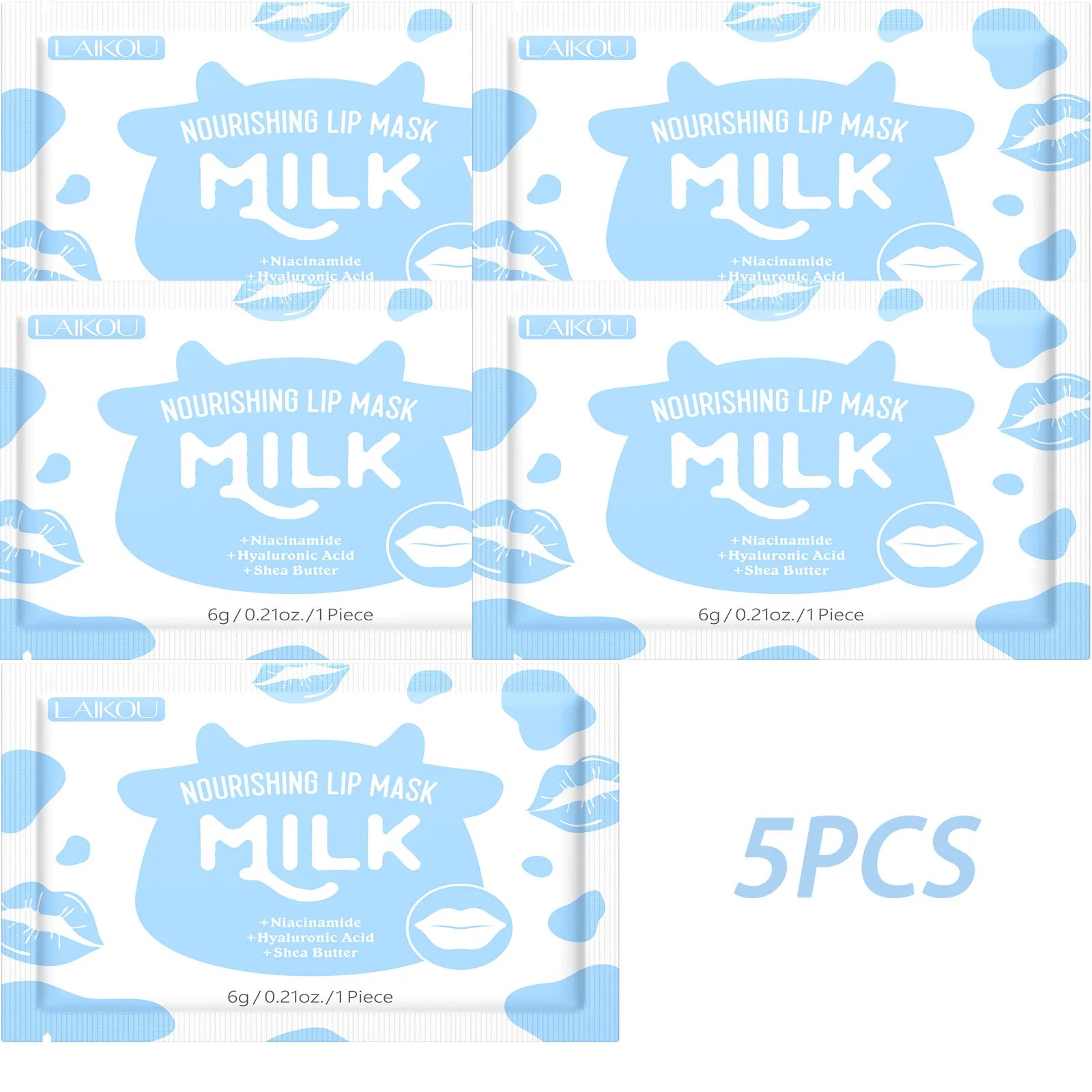 Laikou Milk Lip Mask Hydrating Repair Remove Lines Blemishes Lighten Lip Line Collagen Gel Lips Pad Patches Skin Care Product