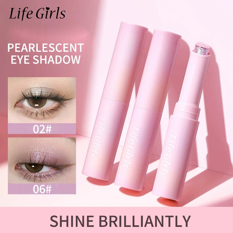 Water-Gel Eyeshadow Stick Is a Single-Swipe Makeup Highlighter Eyeshadow Stick with a Pearlescent Shimmer in Various Colors