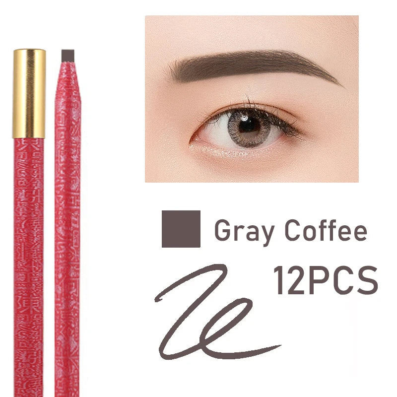 Waterproof Long Lasting Eyebrow Pencils Peel Off & Red Lip Pencil ,Eyebrow Tattoo Makeup Microblading Brow Pencil Makeup Tool