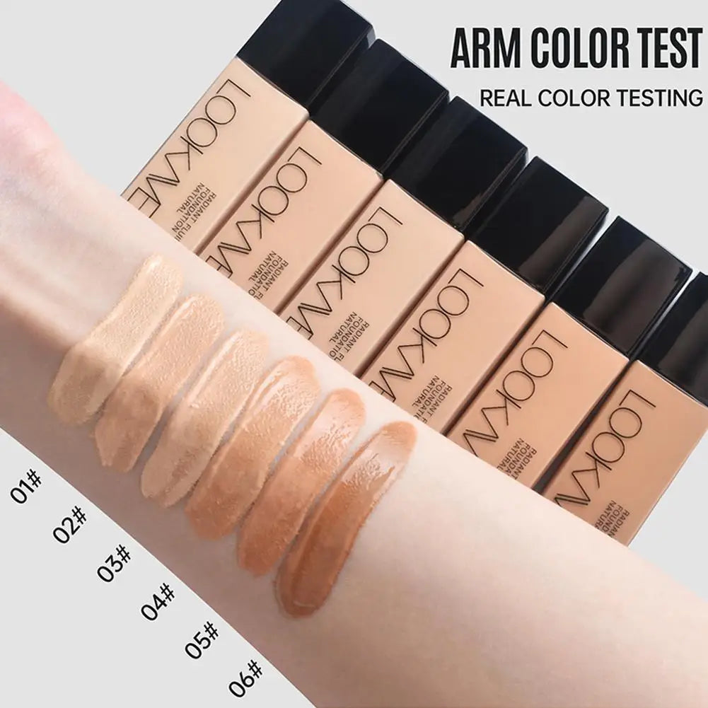 LOOKAVE Liquid Foundation | Long-Lasting, Full Coverage, Matte Finish, Moisturizing Liquid Base, Conceals Imperfections, Smooth Natural Makeup