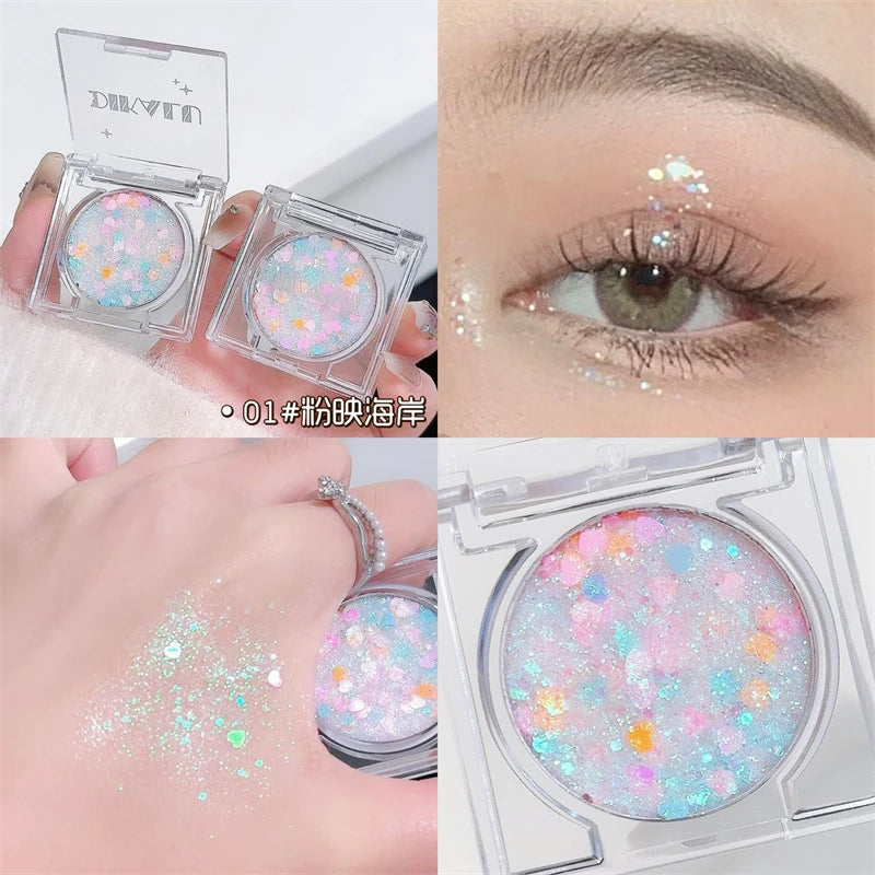 Sparkling Single Color Eyeshadow - Pearlescent Shimmer & Exploding Highlightt,High-Shine Eye Makeup,Parties & Special Events