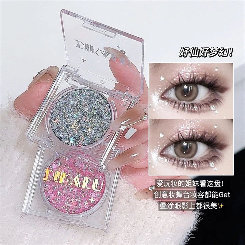 Sparkling Single Color Eyeshadow - Pearlescent Shimmer & Exploding Highlightt,High-Shine Eye Makeup,Parties & Special Events