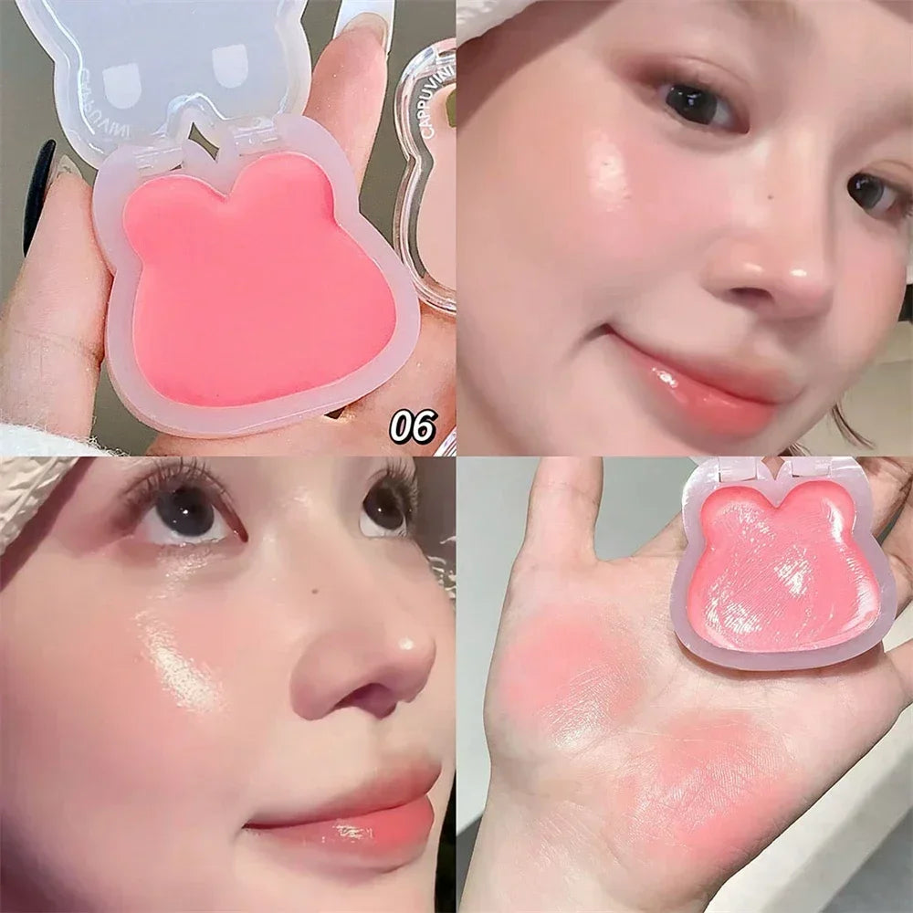 Highlighter cream for face brightening and contouring blusher highlighter stick for natural watery skin lip jelly plate cosmetic