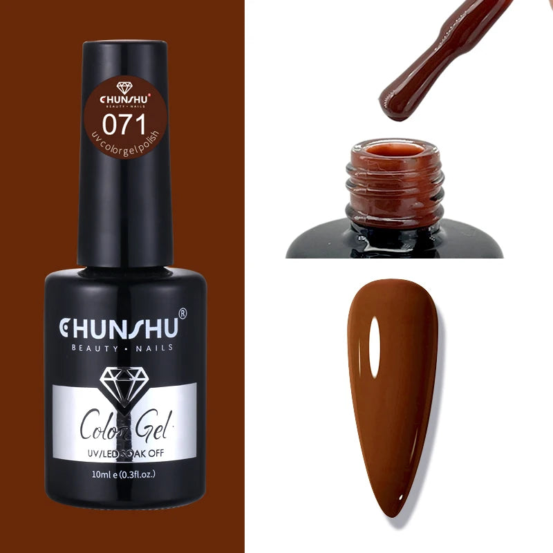 CHUNSHU 10ml Gel Nail Polish Soak Off Semi-Permanent Varnish Professional Salon UV LED Nails Art Gel No Smell All Seasons Colors
