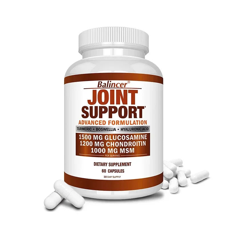 Balincer Glucosamine Chondroitin Msm with Turmeric Capsules, Supports Healthy Joint Structure, Function & Comfort, Non-GMO