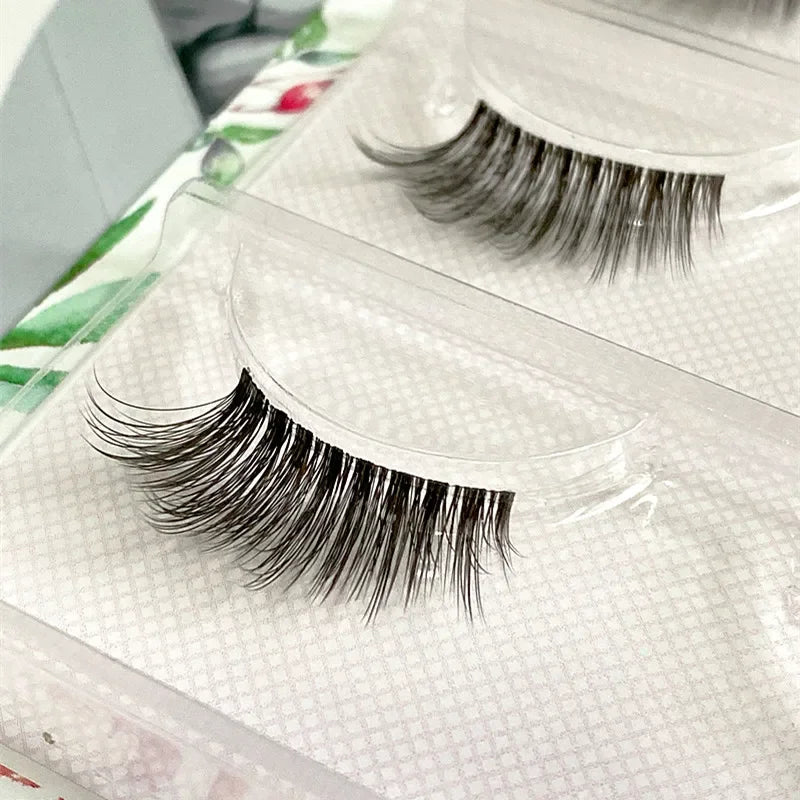 NEW 3Pairs 5d Mink Lashes 3D Mink Eyelashes Invisible Band Natural Black Mink False Eyelash Full Strip cilios posticos Reusable