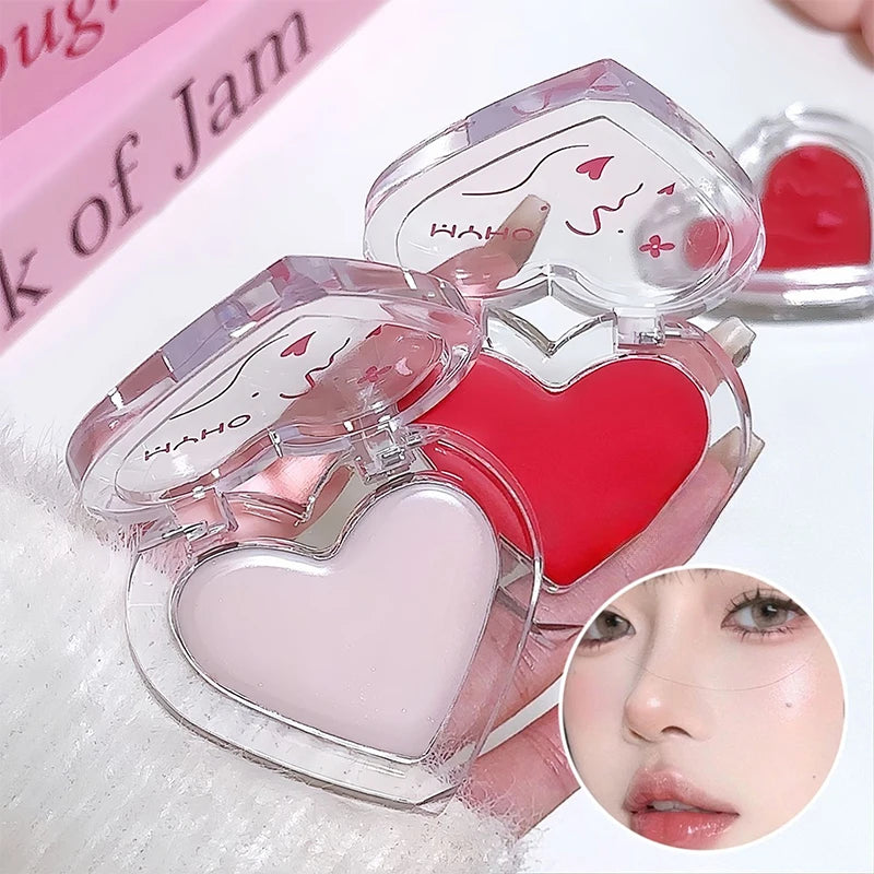 Love Heart Water Light Shimmer Cream Multiuse Natural Rose Pink Blush Clear Transparent Face Brighten Contour Body Highlighter