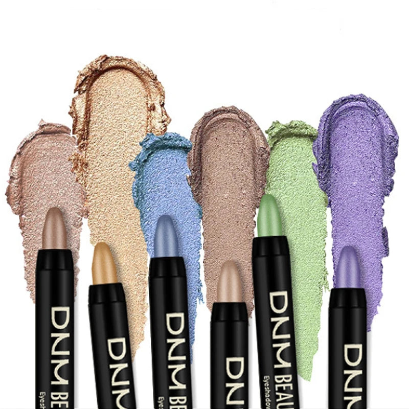 16 Colors Pearlescent Eyeshadow Sticks High Pigmented Eyeshadow Pencil Glitter Waterproof Long-Lasting Eye Makeup Non-Smudged