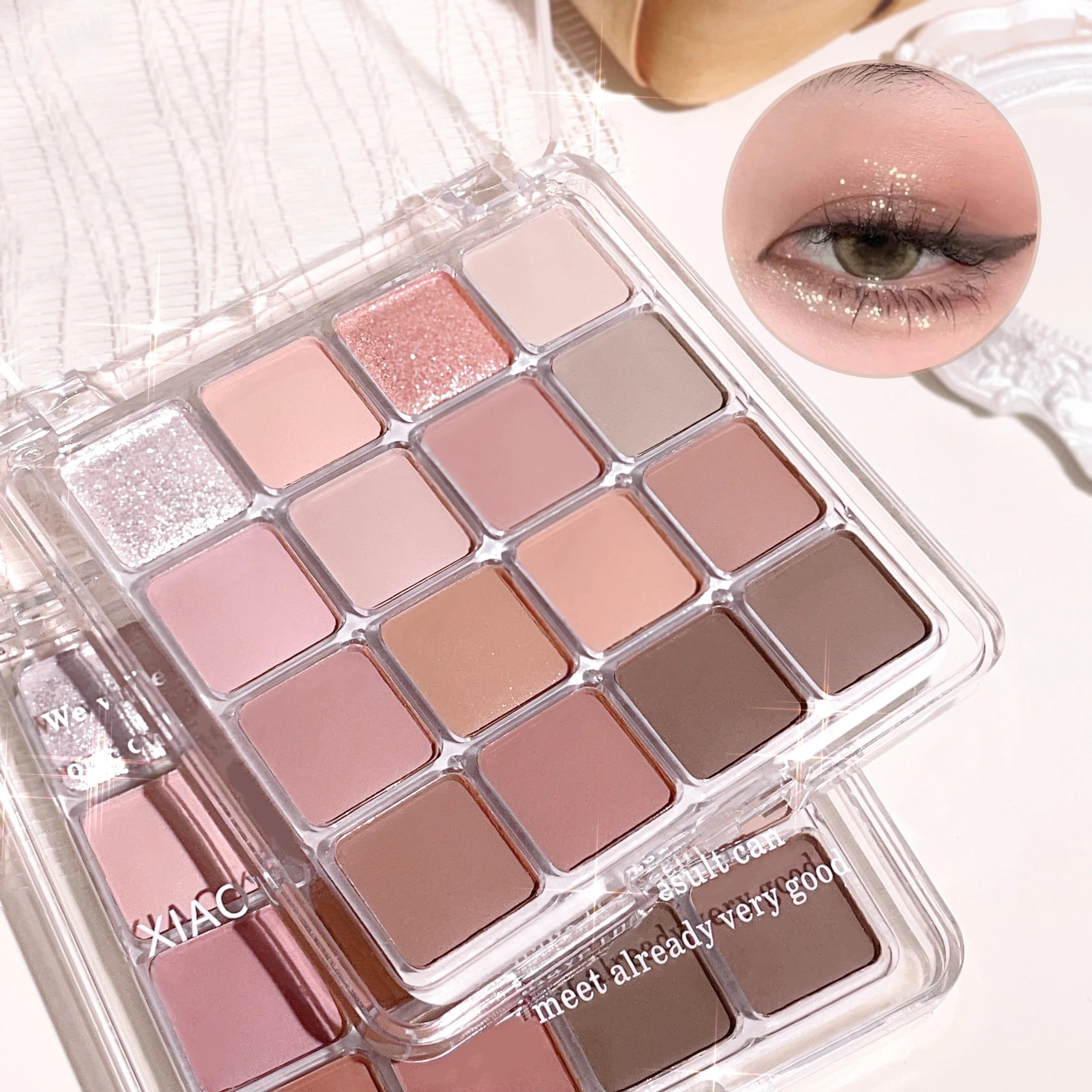 16-color sunset magic eye shadow tray pearl matte earth color Korean makeup eye shadow