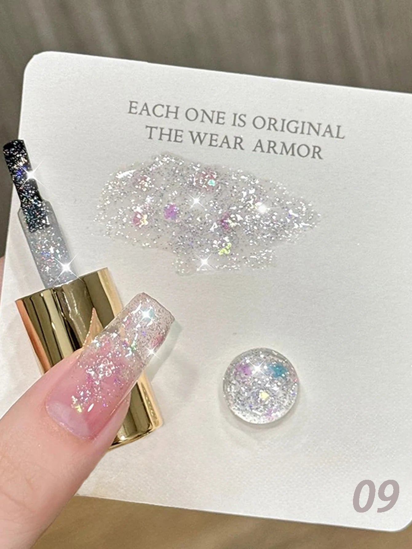 MIANEL1-12pcs 12ML Pink Blue White Green Series With Explosive Glitter Gel Nail Polish, Popular Yun Brocade Diamond Gel Polish