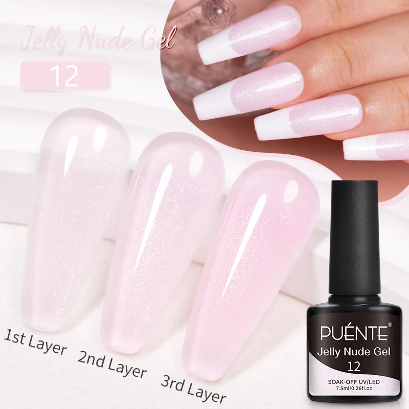 PUENTE Sparkle Platinum Gel Nail Polish 5ML Shiny Gold Silver Glitter Painting Gel Drawing Semi Permanent Varnish For Manicure