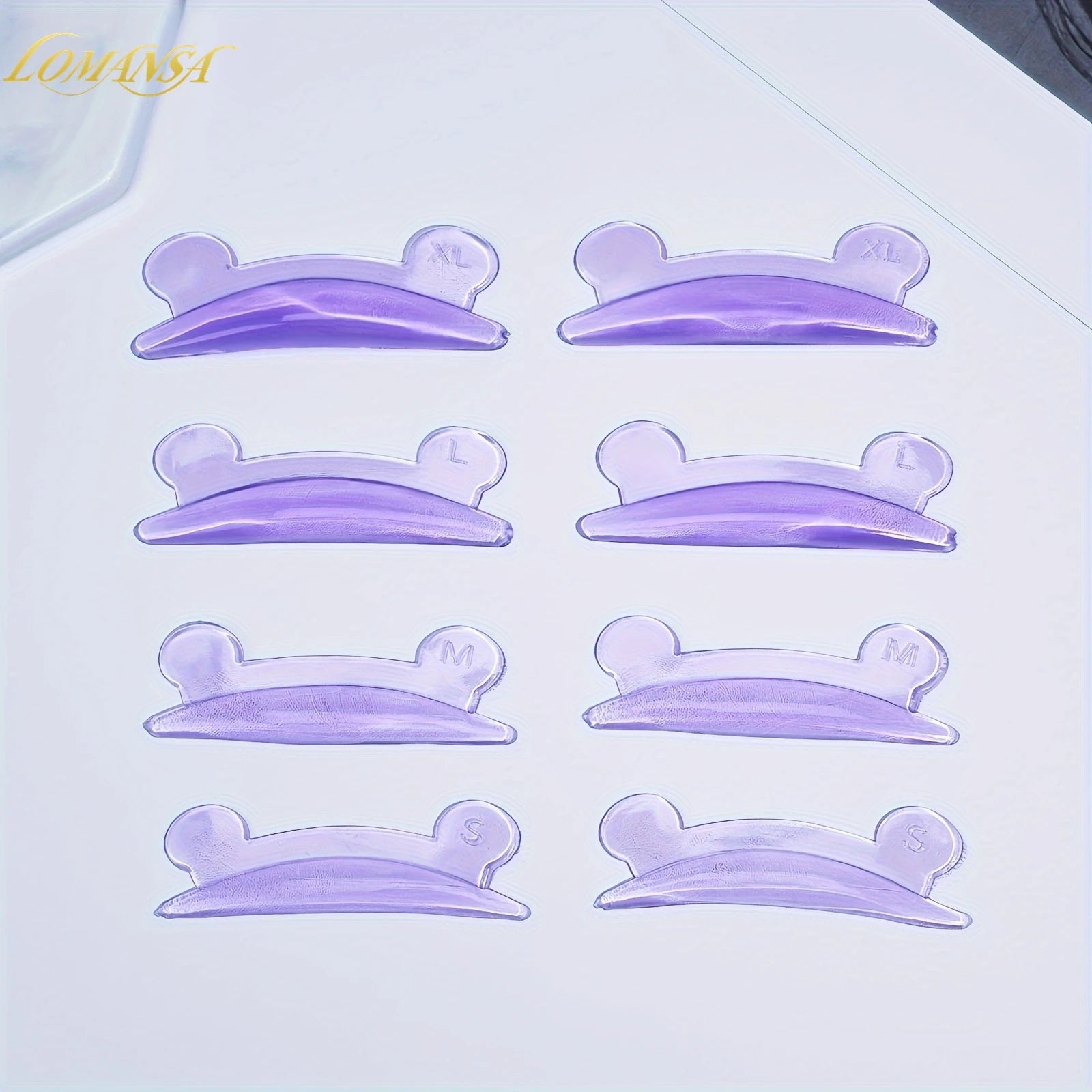 Lomansa 5 Pairs L Curl Silicone Eyelash Perm Pads Sticky Lashes Rod Shield Lifting 3D Eyelash Curler Accessories Makeup Tools