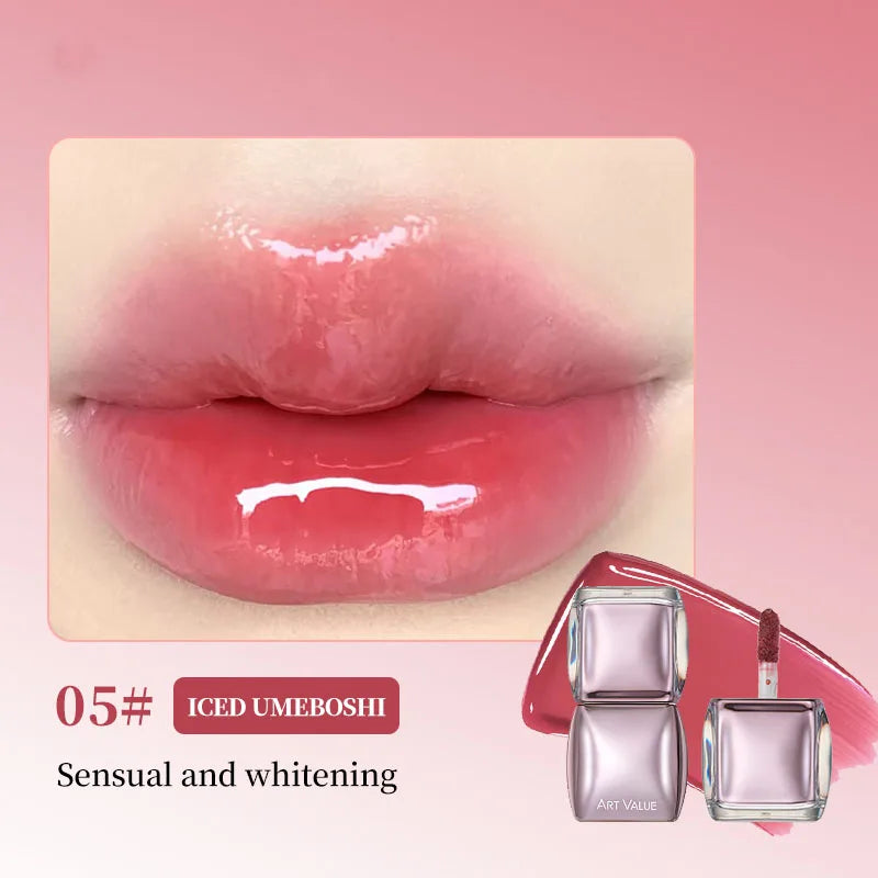 Transparent powder gloss lip gloss mirror moisturizing,long-lasting waterproof,easy to apply,anti smudging,natural makeup effect
