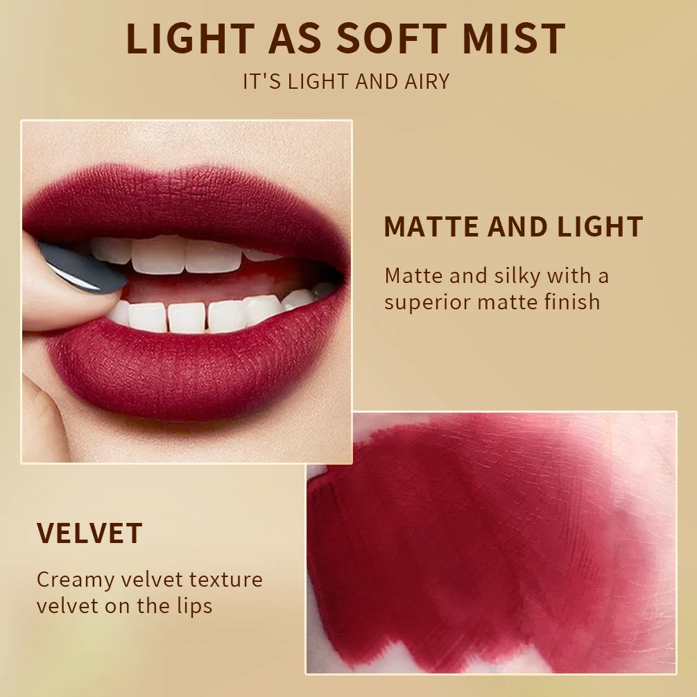 QIBEST 10 Colors 2 in 1 Matte Lipstick Lip Gloss Cosmetics Waterproof Double Head Red Purple Lipstick Long Lasting Lips Makeup
