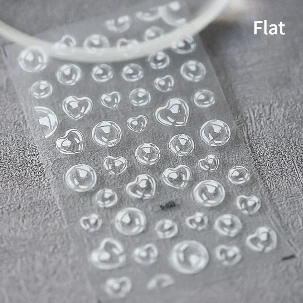 Goldfish Cavort Water Grass Lotus Flower Leaf Brocaded Carp Koi Ripple Droplet Water Bubbles 5D Nail Art Stickers Manicure Decal
