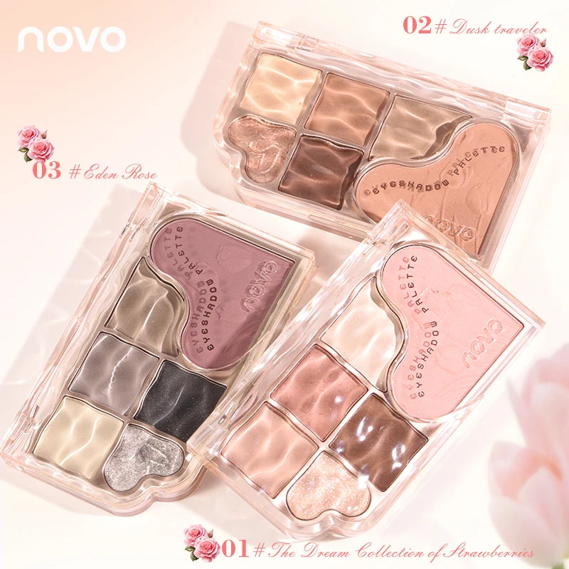 6-Color Blendable Eyeshadow Palette, Soft Smooth Fine Texture Powder Formula, Waterproof & Sweatproof, Valentine's Day gift