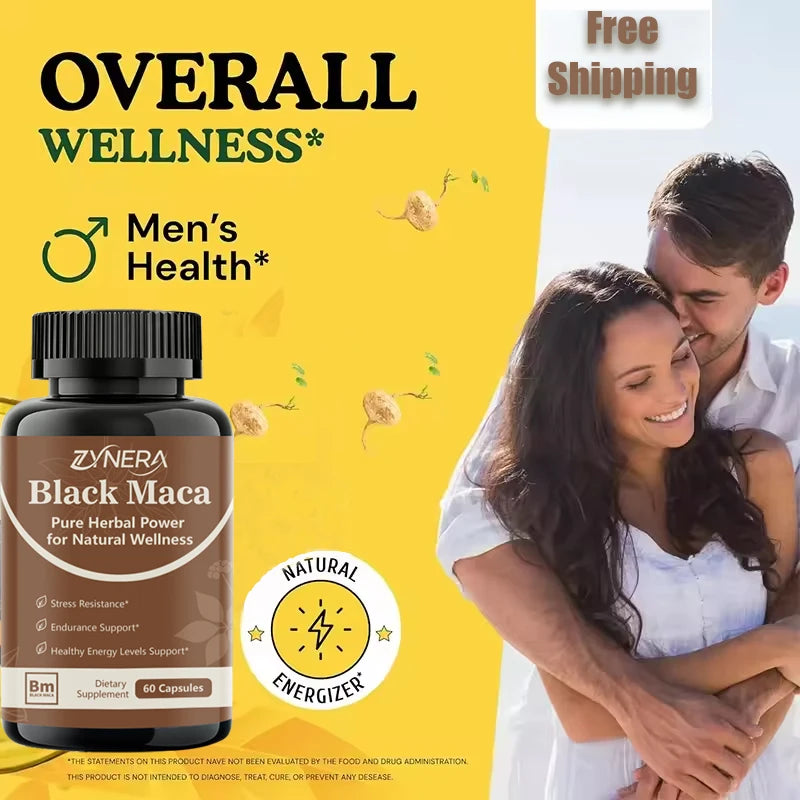 Powerful Black Maca Capsules Testosterone Booster for Men Increase Strength Stamina Energy Enhance Immunity Supplement Big 18