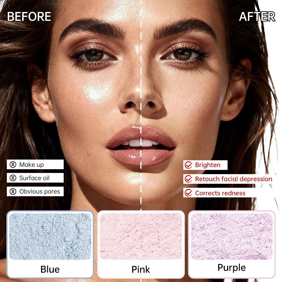 CATKIN Makeup Loose Setting Powder, Oil Control Poreless Face Powder Suitable for All Skin Tones and maintain matte and natural