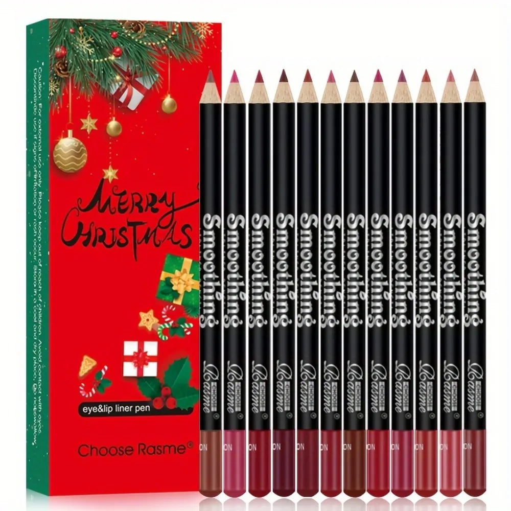 Christmas Waterproof Matte Lipliner Pencil Red Contour Tint Lipstick Long Lasting Non-stick Cup Moisturising Lips Makeup