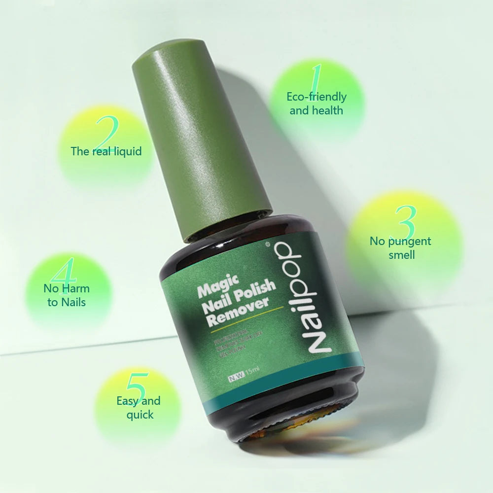 Nailpop Magic Remover 15ml Professional Nail Gel Polish Clean Soak Off UV Gel Magic Burst Liquid Nail Polish Fast Remover
