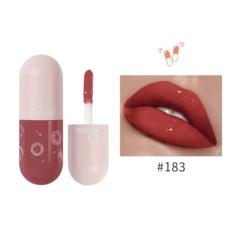 Mini Capsule Mirror Liquid Lipstick Lip Glaze Non-stick Cup Does Not Fall Color Lip Gloss Lip Stick Women Makeup