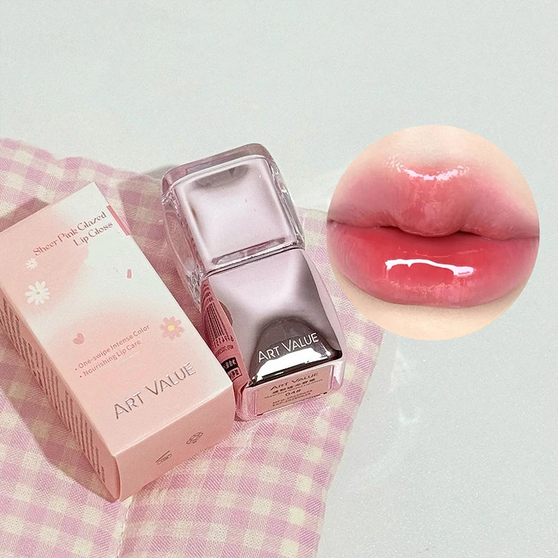 Transparent powder gloss lip gloss mirror moisturizing,long-lasting waterproof,easy to apply,anti smudging,natural makeup effect