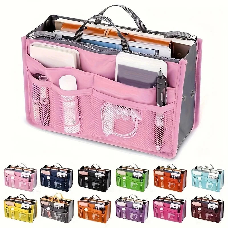 Multifunctional Bi-fold Storage Bag Double Zipper Large Capacity Storage Arrangement Makeup Toiletries Large Classification Bag