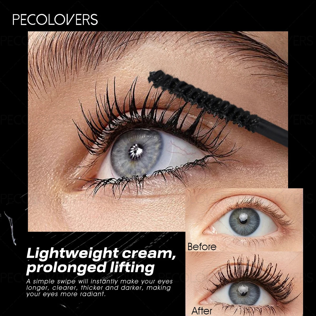3pcs High Quality Volumizing Mascara, Curling Eyelash Serum,Mascara Gel,Daily & Special Occasion Use