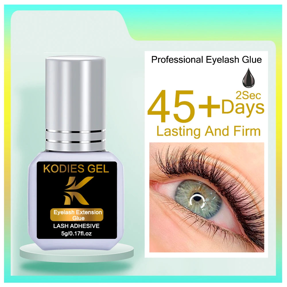 KODIES GEL Extra Strong Eyelash Glue Extension Supplies 5g 0.5 Second Dry Lash Glue for False Eyelash Waterproof Adhesive Lift
