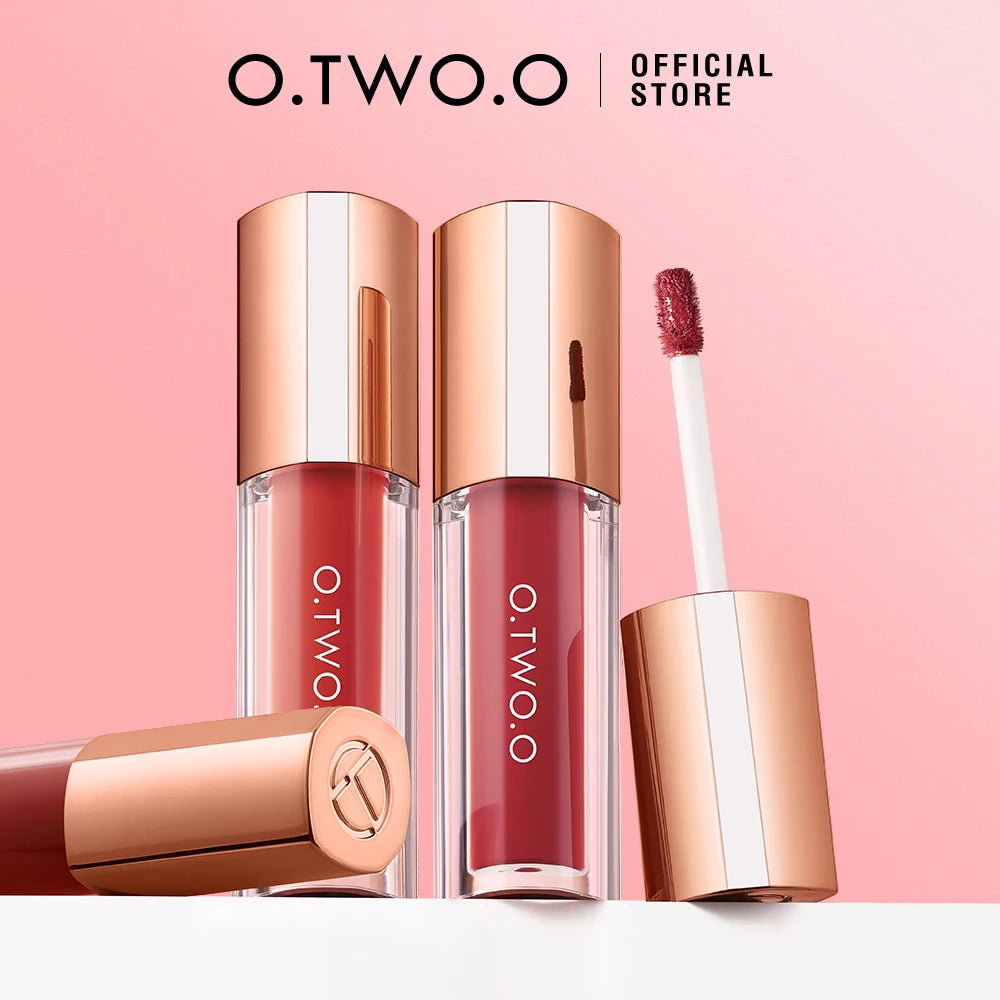O.TWO.O Lipstick Lip Tint Matte 24H Stay Color-Locking Ultra-Lasting Waterproof Transfer-Proof Glossy Satin Lip Glaze Makeup