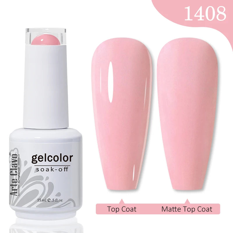 Arte Clavo 15ml Rose Red Pink Color Gel Nail Polish Autumn Winter Hot Sale Long Lasting Soak Off For Manicure Nail Art Gel