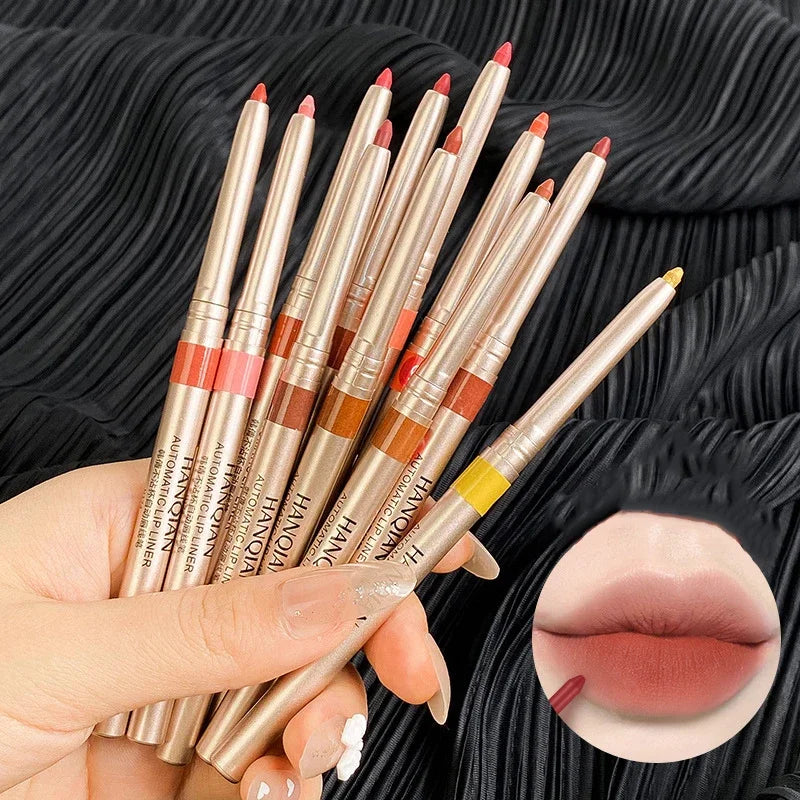Automatic Rotary Lip Liner Easy Makeup Colour Lipstick Pencil Waterproof Long-lasting Matte Lipsticks Portable Girls Cosmetics