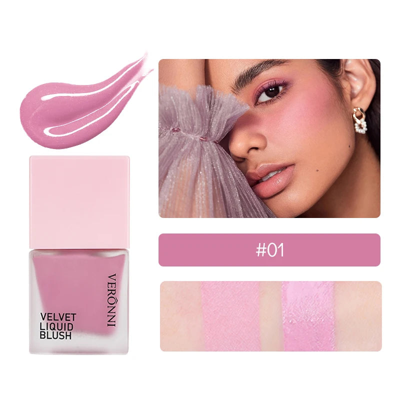 4 Color Liquid Blush 5ml Long-Lasting & Blendable Vegan Cheek TintNatural Flush to Bold Glow | Dewy & Matte Finish Face Makeup