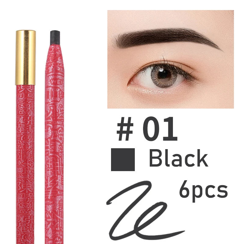 Waterproof Long Lasting Eyebrow Pencils Peel Off & Red Lip Pencil ,Eyebrow Tattoo Makeup Microblading Brow Pencil Makeup Tool