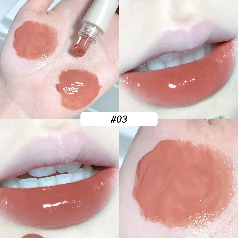 Jelly Mirror Transparent Lip Gloss Waterproof Moisturizing Non-stick Cup Long-lasting Lipstick Crystal-frozen Lips Glaze Makeup