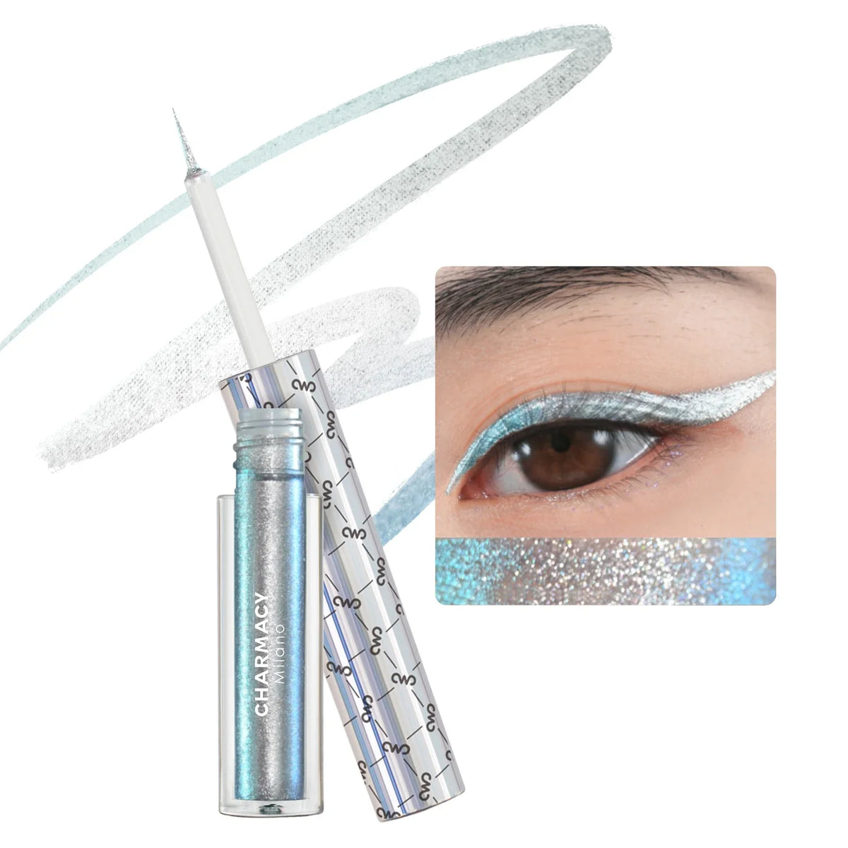 CHARMACY New Color Duochrome Glitter Liquid Eyeliner Waterproof Long-lasting Ultra-Fine Tip Smudge-proof Eye Liner Makeup
