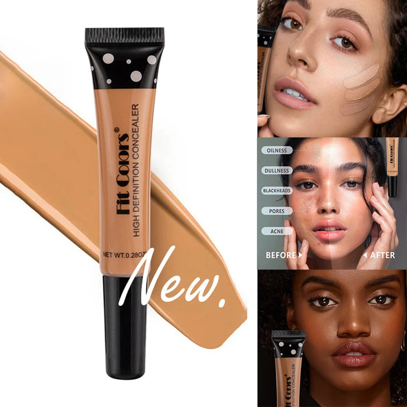 Full Cover Liquid Concealer 8 Color Air-permeable Natural Brightening Makeup Eye Dark Circles Cream Cosmetic